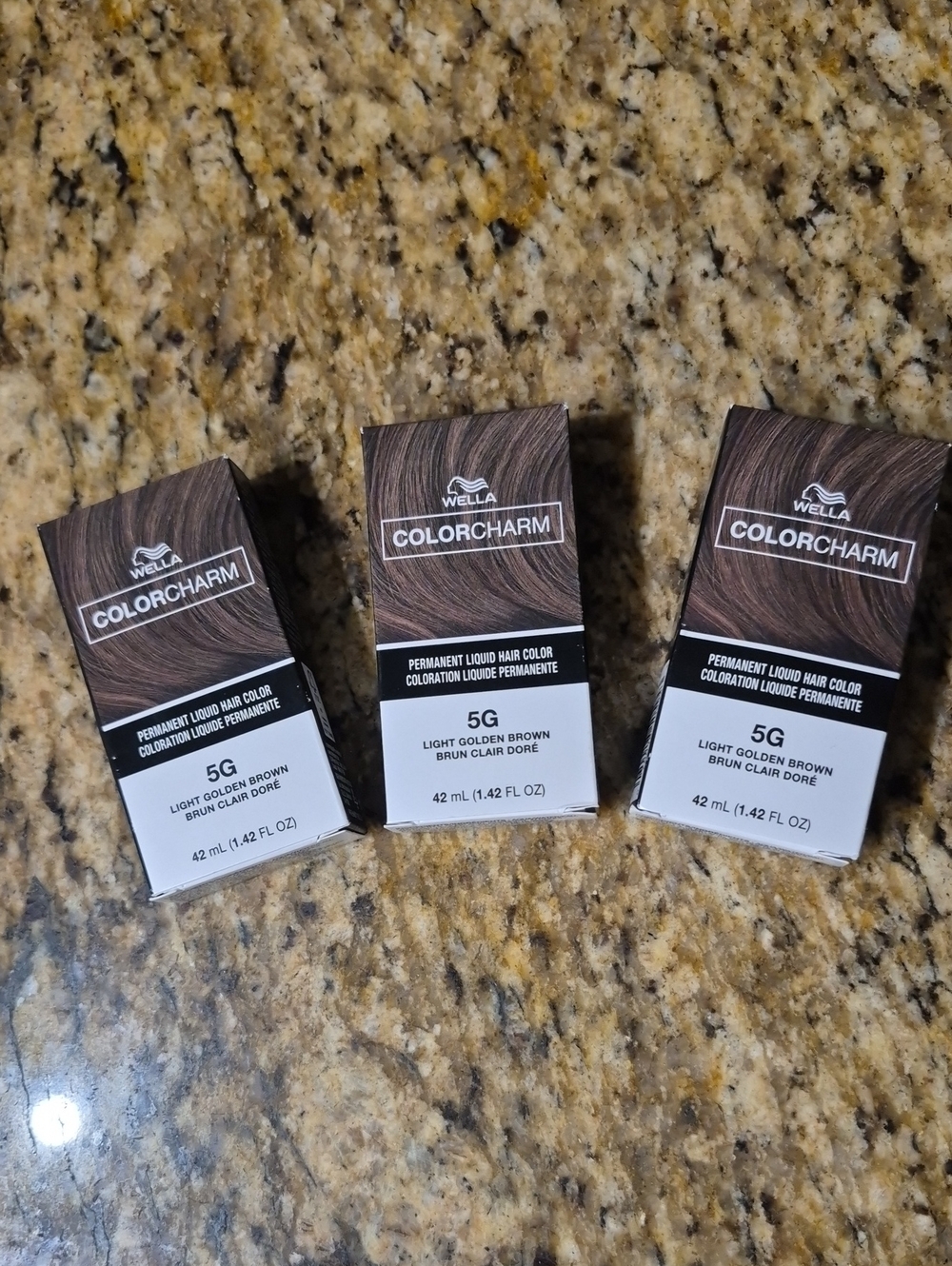 Wella ColorCharm 5G Permanent Liquid Hair Color Light Golden Brown. 3 Boxes